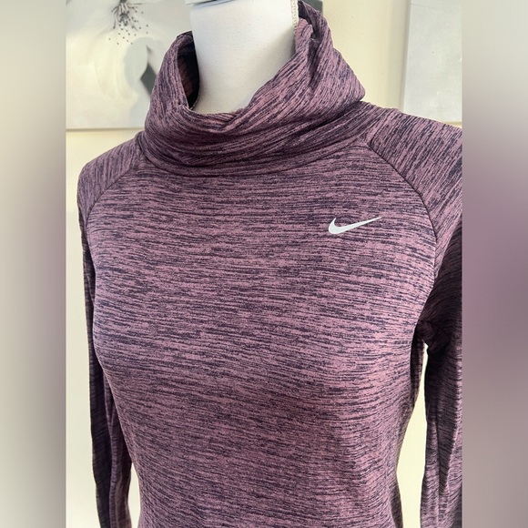 Nike Sweaters - Nike Running Dri-Fit Heathered Purple Running Cowl Neck Pullover Size Small